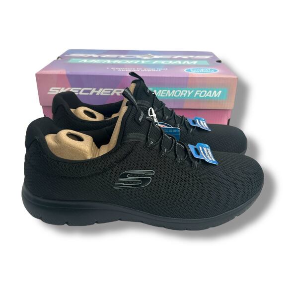 Skechers Shoes - NEW Skechers Summits Slip Ins Walking Sneakers Black Size 8.5 Wide Fit Trainer